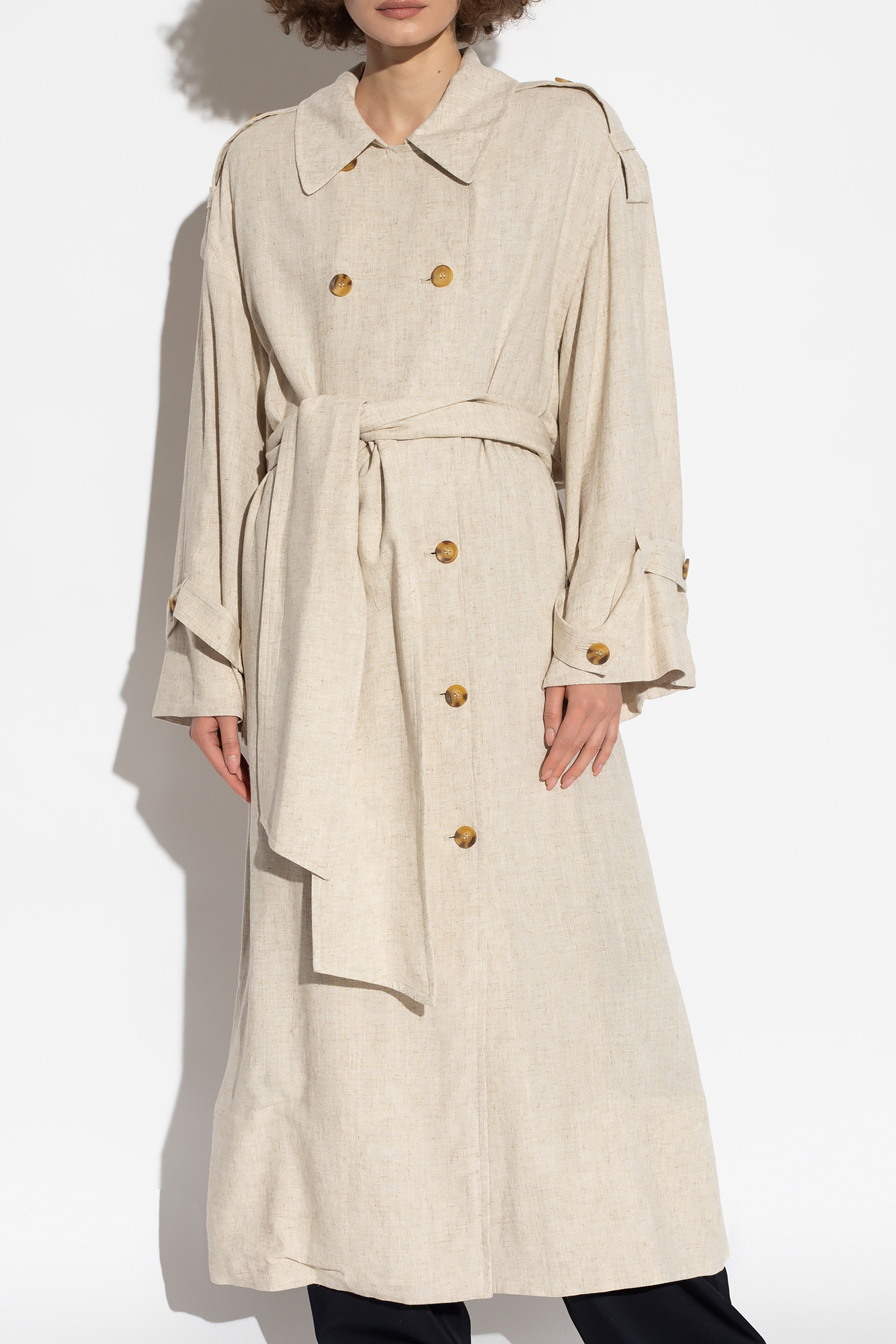 Cream Alanise long trench coat By Malene Birger